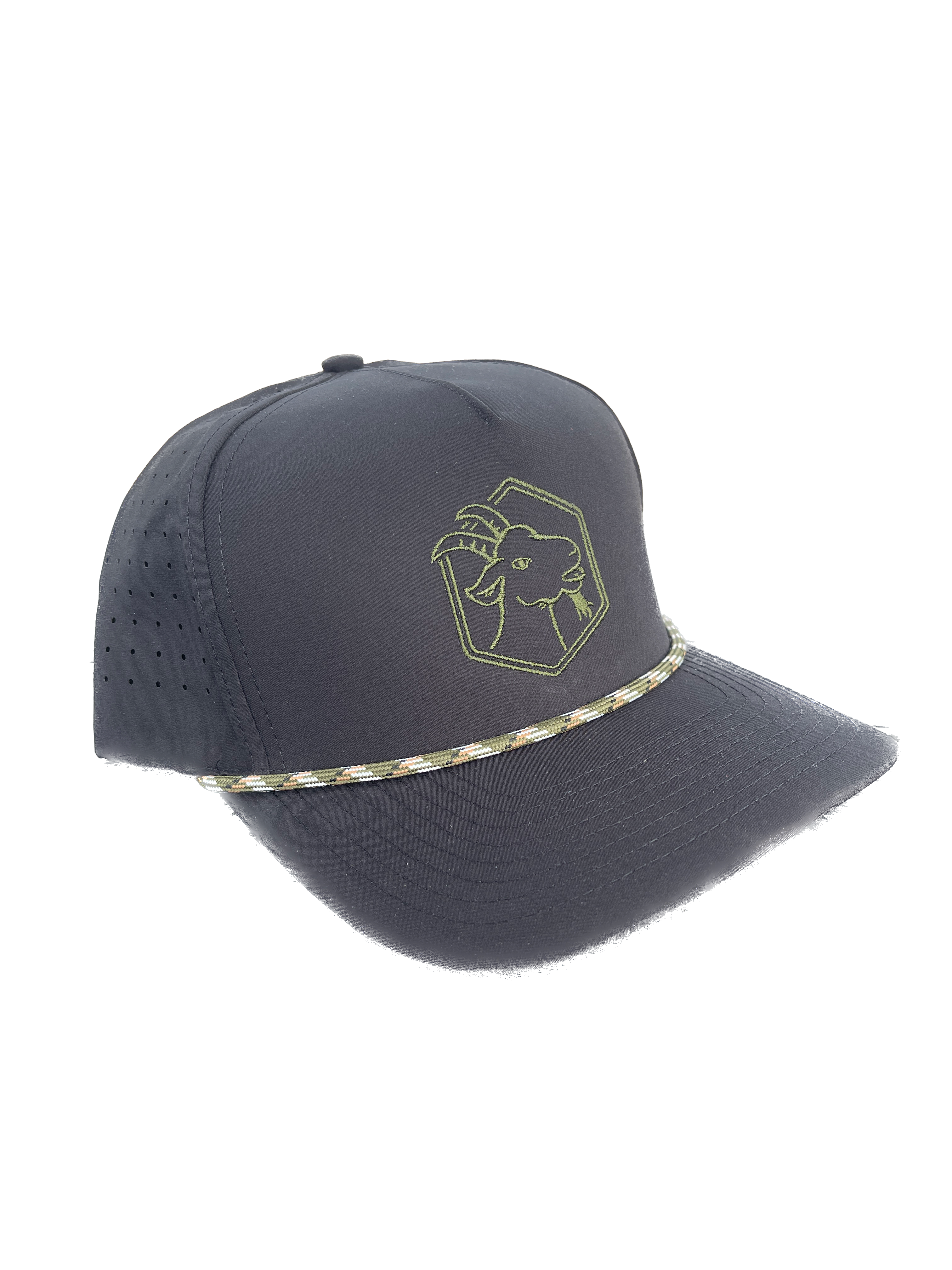 Embroidered Goat Logo Hat Black/Green